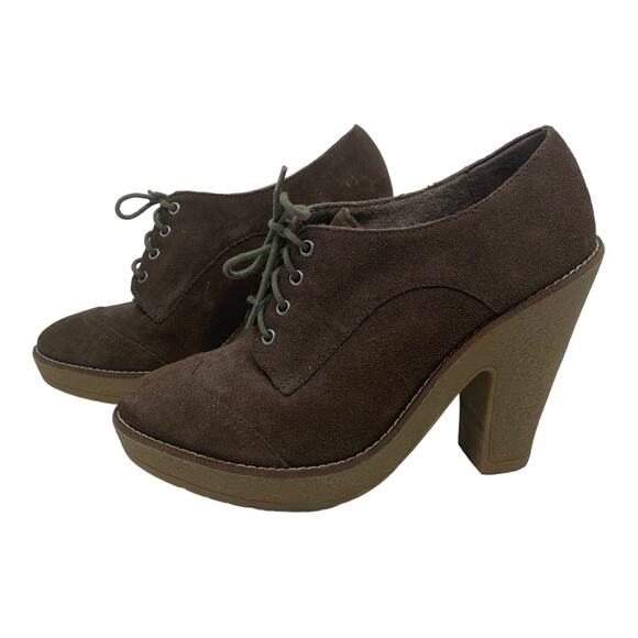 Sam Edelman Willie Brown Suede Lace-Up High Heel Oxford Pump 7.5 M - Picture 8 of 14